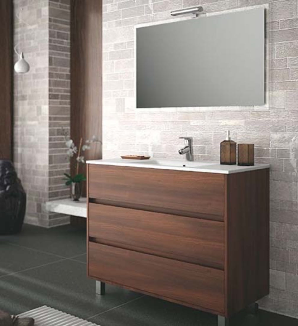 Mueble lavabo + lavabo SALGAR ARENYS Acacia marrón 1000