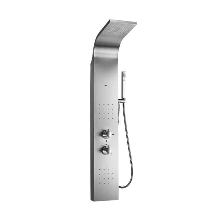 Columna de hidromasaje Roca Essential 2.0 de acero inoxidable mate