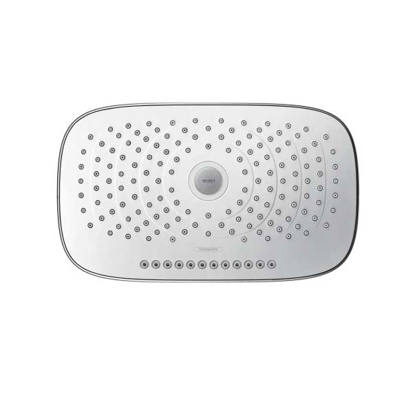 Ducha fija mural Hansgrohe Raindance Select E 300 3jet cromada y blanca