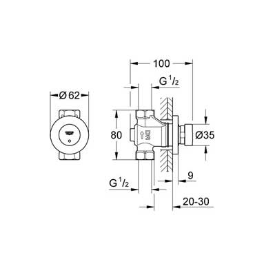 Grifo de ducha temporizado empotrable Grohe Contropress