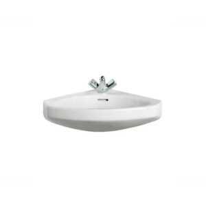 Lavabo mural Roca Estudio Angular 44 x 52 cm blanco