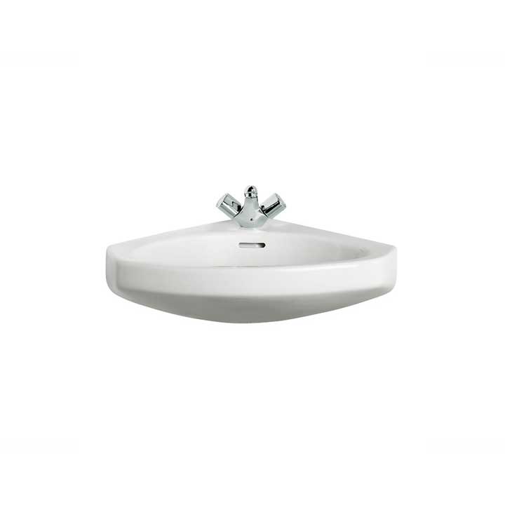 Lavabo mural Roca Estudio Angular 44 x 52 cm blanco