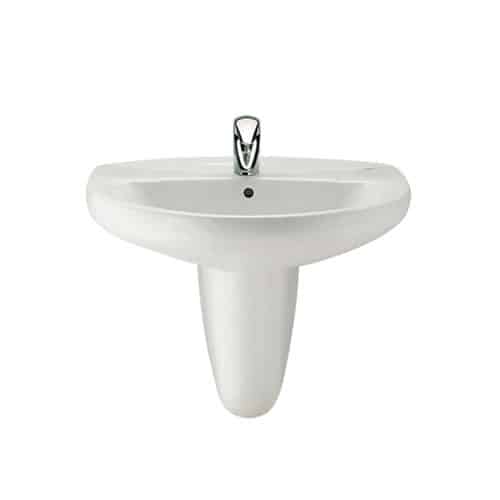 Lavabo mural Roca Victoria 56 x 46 cm blanco (pedestal no incluido)