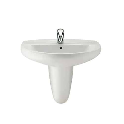 Lavabo mural Roca Victoria 65 x 51 cm blanco (pedestal no incluido)