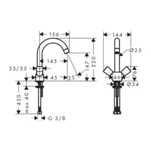Mezclador bimando de lavabo Hansgrohe Logis