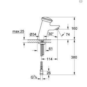 Mezclador de lavabo temporizado Grohe Contromix Public