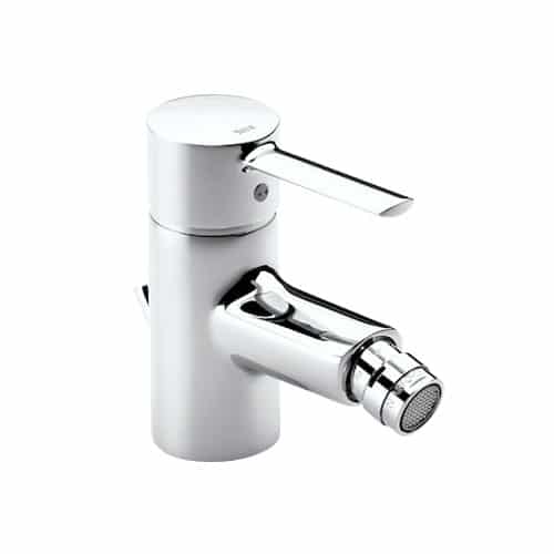 Monomando de bidé Roca Targa con desagüe automático cromado