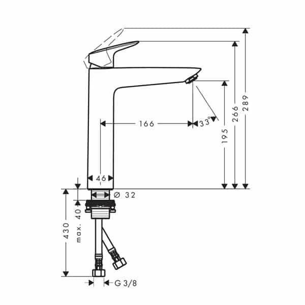 Monomando de lavabo Hansgrohe Logis 190