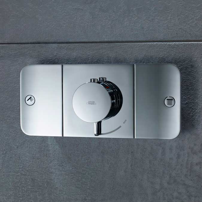 Termostato empotrado Axor One con 2 llaves de paso cromo